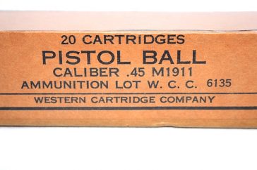 20 Rounds of Vintage Western Cartridge Company Pistol Ball Cartridges .45 Caliber M1911
