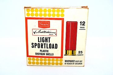 Vintage Sears “Ted Williams” Light Sportload 12 Gauge Shotgun Shells Full Box (25)