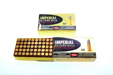 100 Vintage Imperial 22 LR High Velocity Cartridges In Original Boxes